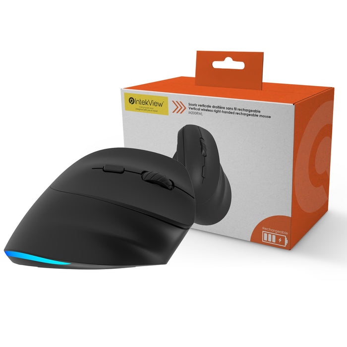 Souris vertical Intekview droitière BT + 2.4G Sans fil