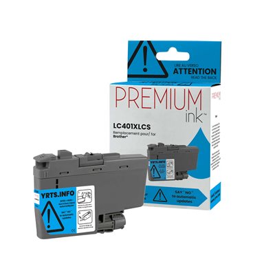 Brother LC401XLCS Compatible Premium Ink Cyan 500 pages