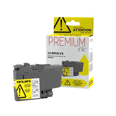 Brother LC401XLYS Compatible Premium Ink Jaune 500 pages