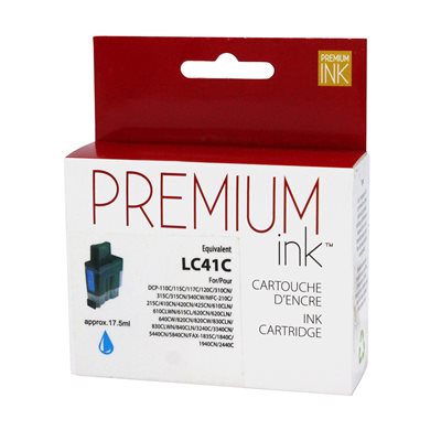 Brother LC41 Compatible Cyan Premium Ink - PrintInk Canada