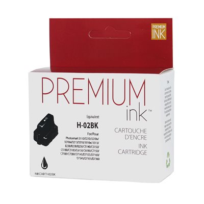 HP No. 02 C8721W Compatible Noir Premium Ink - PrintInk Canada