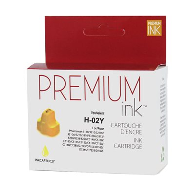 HP No. 02 C8773W Compatible Jaune Premium Ink - PrintInk Canada