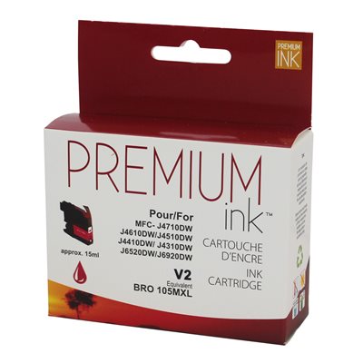 Brother LC105MC Magenta Compatible Premium Ink 1.2K - PrintInk Canada