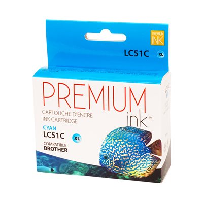 Brother LC51 XL Compatible Cyan Premium Ink - PrintInk Canada