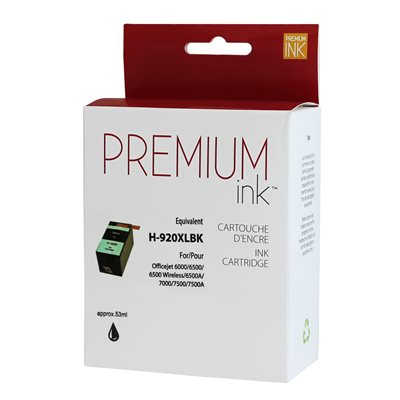 HP No. 920XL CD975A  Compatible Noir Premium Ink XL 49ml - PrintInk Canada